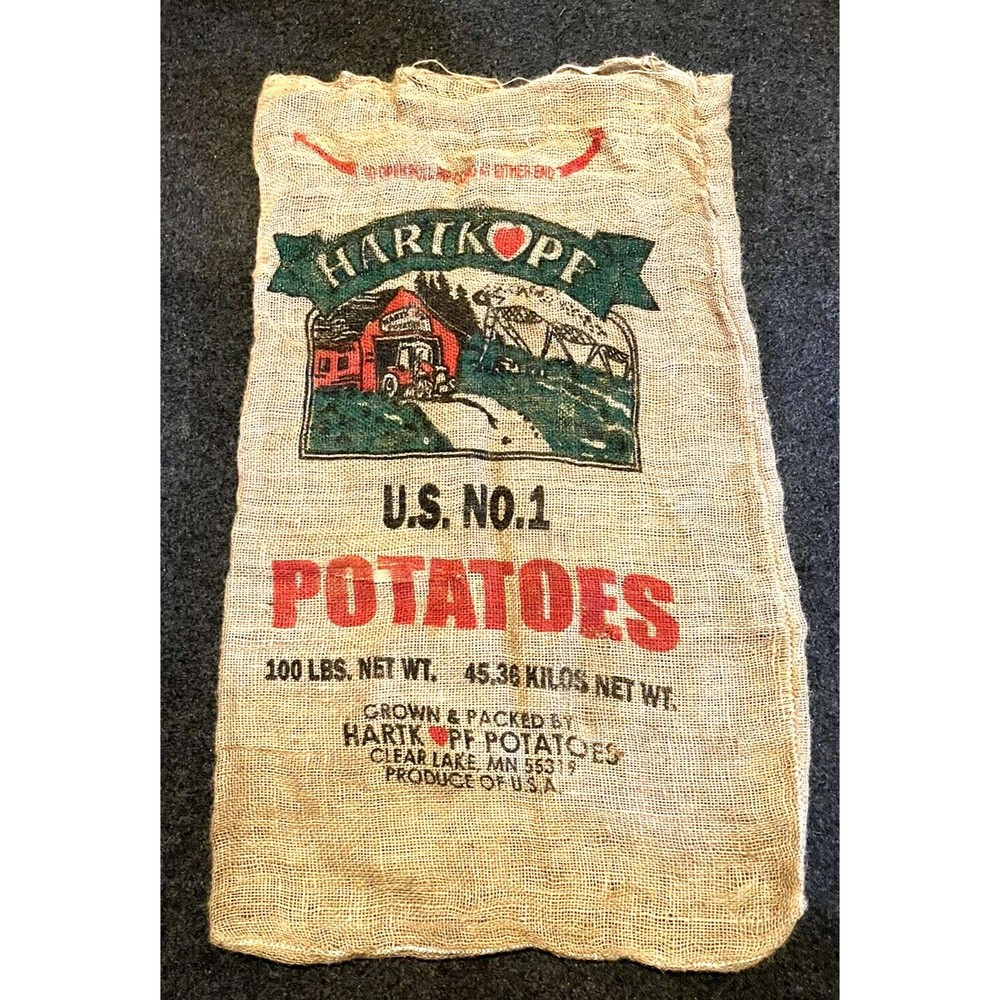 Hartkopf Burlap Potato Sacks Rustic Staging Storage Kitchen Sack Race Log Basket